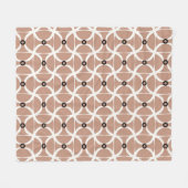 白い波線：抽象芸術のシームレスなパターン フリースブランケット (正面(横))