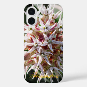 白い派手なミルクウィード – 自然写真 iPhone 16ケース