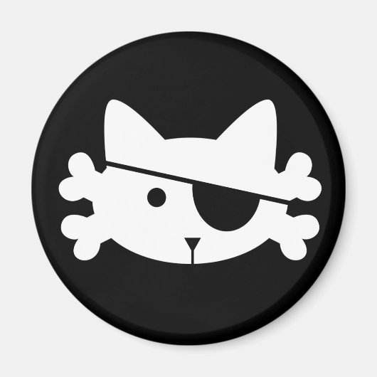 白い海賊猫 - マグネット (正面)