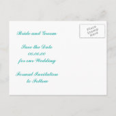 白い海馬のライトシー緑の夏結婚の夏 案内ポストカード (裏面)