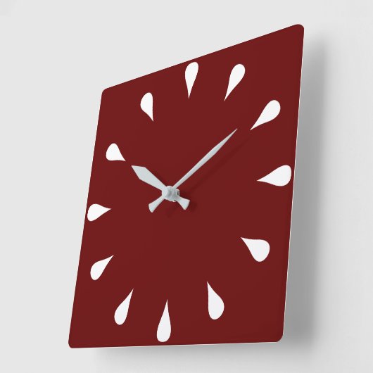 白い涙 スクエア壁時計 (傾斜)