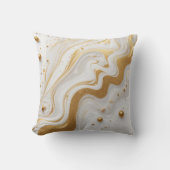 白い液体とドロップと黄金のグリッター クッション (正面)