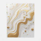 白い液体とドロップと黄金のグリッター フリースブランケット (正面)