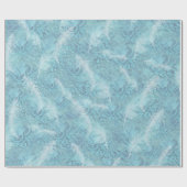 白い淡い色の羽毛の薄い青い模様 ラッピングペーパー (フラット)