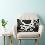 白い渦巻きアールヌーボー ランバークッション (椅子)