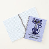 白い渦巻き背景ノートブック付き猫 ノートブック (内部)