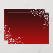 白い渦巻き 赤と黒の招待状カード 出欠カード (正面/裏面)