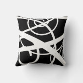 白い渦巻の黒 クッション (裏面)
