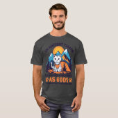 白い漁師猫のキャンプデザインギフト Tシャツ (正面フル)