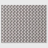 白い漫画のガチョウの幾何学的なパターン濃い灰色 ラッピングペーパー (フラット)