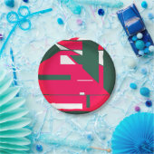 白い濃いモダン緑の赤の世紀半ば ペーパープレート (パーティー)