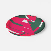 白い濃いモダン緑の赤の世紀半ば ペーパープレート (アングル)