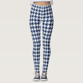 白い濃紺Large Pied De Poule Houndstooth レギンス (正面)