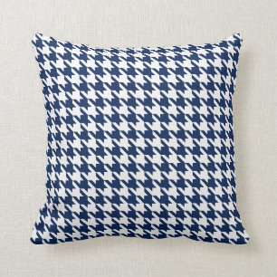 白い濃紺Pied De Poule Houndstooth クッション