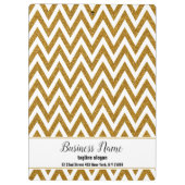 白い火花を持つ金色のシェブロン クリップボード (裏面)