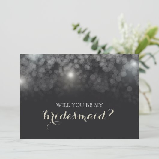 白い灯りがきらきら光るあなたは私の花嫁の付き添い 招待状 (スタンド正面)