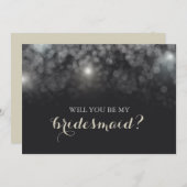 白い灯りがきらきら光るあなたは私の花嫁の付き添い 招待状 (正面/裏面)