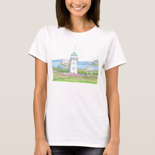 白い灯台の女性用Tシャツ Tシャツ (正面)
