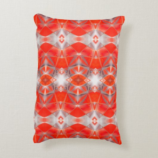 白い灰色の上に浮いている赤い曲線形状のレポート アクセントクッション (裏面(縦))