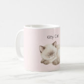 白い灰色の子猫 コーヒーマグカップ (正面左)