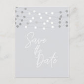 白い灰色の文字列のラモダンイトシック日付を保存 案内ポストカード (正面)