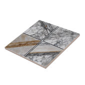 白い灰色の茶色のベージュの大理石正方形のタイル タイル (側面)