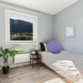 白い灰色の葉パターン ラウンドクッション