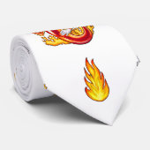白い炎とチリのキャラクターパターン ネクタイ (ロール)