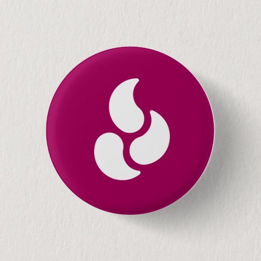 白い炎-円形ボタン 缶バッジ (正面)