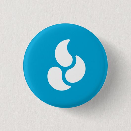 白い炎-円形ボタン 缶バッジ (正面)