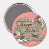 白い点とサンゴフローラ母の日 マグネット (正面/裏面)