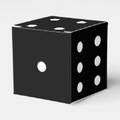 白い点のサイコロ - 任意の色の背景 フェイバーボックス (正面サイド)