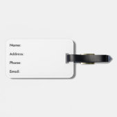 白い点のバッグのラベルとの水玉模様の黒 ラゲッジタグ (裏面横)