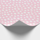 白い点（淡いピンク）の折り返し紙 ラッピングペーパー (角)