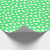 白い点（淡い緑）の折り返し紙 ラッピングペーパー (角)