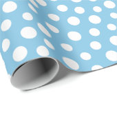 白い点（淡い青）の折り返し紙 ラッピングペーパー (ロールコーナー)