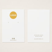 白い無地にロゴのイヤリング表示カードを追加 (正面&裏面)