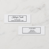 白い無地の卒業式の挿入名刺 コーリングカード (正面/裏面)