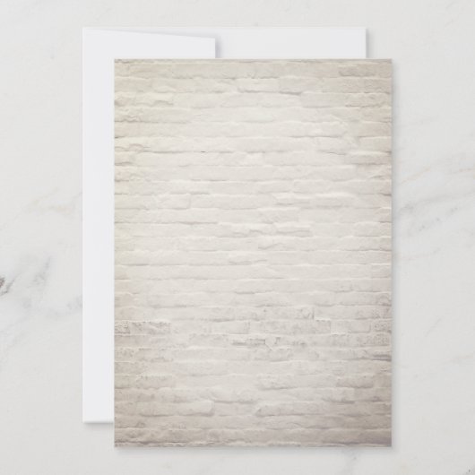 白い煉瓦リースのモノグラムの結婚式 招待状 (裏面)