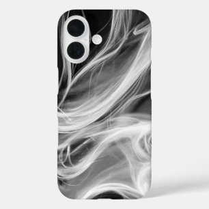 白い煙(黒) iPhone 16ケース
