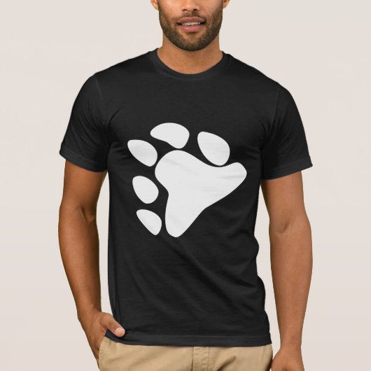白い熊の足のシンボル Tシャツ (正面)