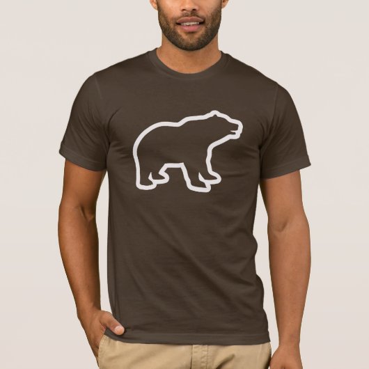 白い熊の輪郭 Tシャツ (正面)