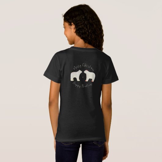 白い熊2頭 Tシャツ (裏面フル)