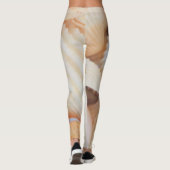 白い熱帯のエキゾチックな貝殻の写真夏 レギンス (裏面)