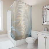 白い熱帯のソフトな黄金、パステルカラーのヤシの葉 シャワーカーテン (インサイチュ)