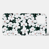 白い熱帯の花の模様 Case-Mate iPhoneケース (裏面 (横))