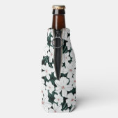 白い熱帯花のパターン ボトルクーラー (ボトル裏面)