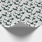 白い熱帯花のパターン ラッピングペーパー (角)