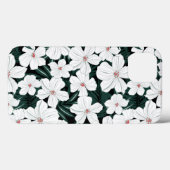 白い熱帯花のパターン Case-Mate iPhoneケース (裏面 (横))
