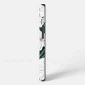 白い熱帯花のパターン iPhoneケース (左側面)